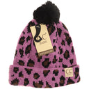 CC.Beanie Baby Leopard Single Pom Beanie