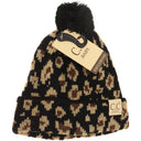 CC.Beanie Baby Leopard Single Pom Beanie