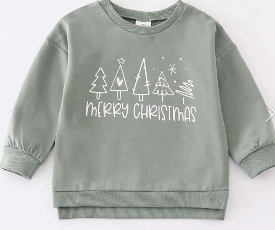 Sage “Merry Christmas” Youth Sweatshirt