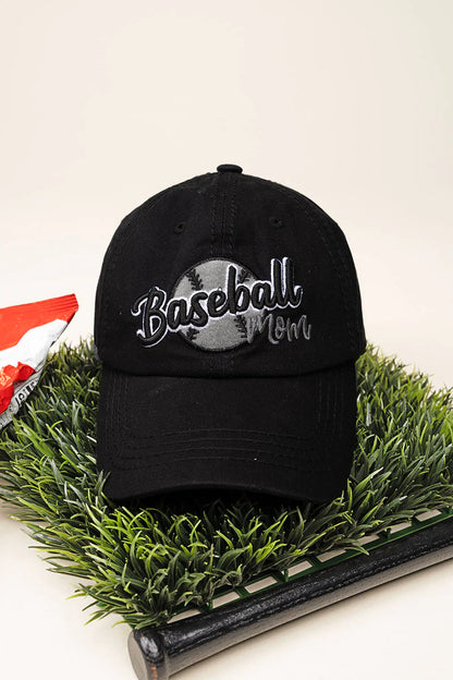 Baseball Mom Black Cap