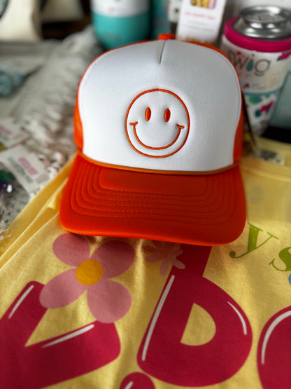 Smiley Face CC Embroidered Trucker Hat