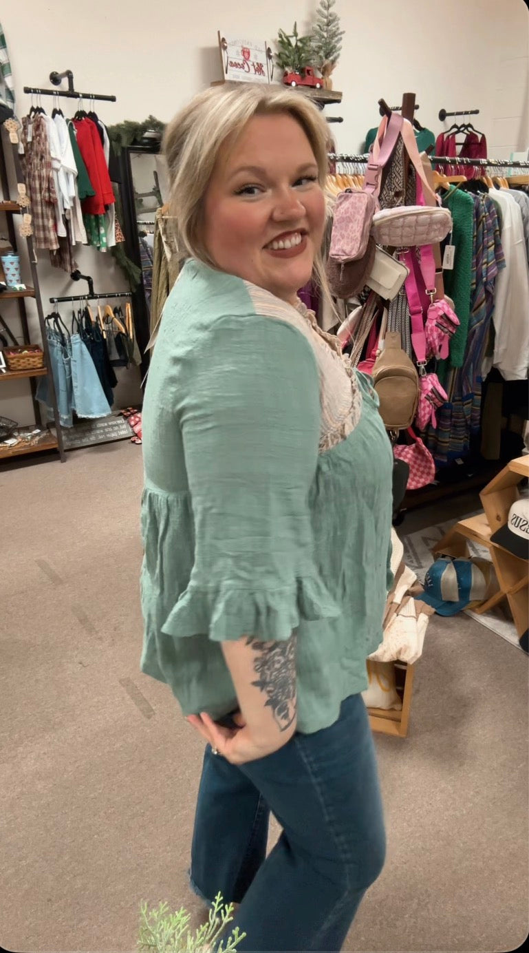 Boho Flutter Sleeve Top