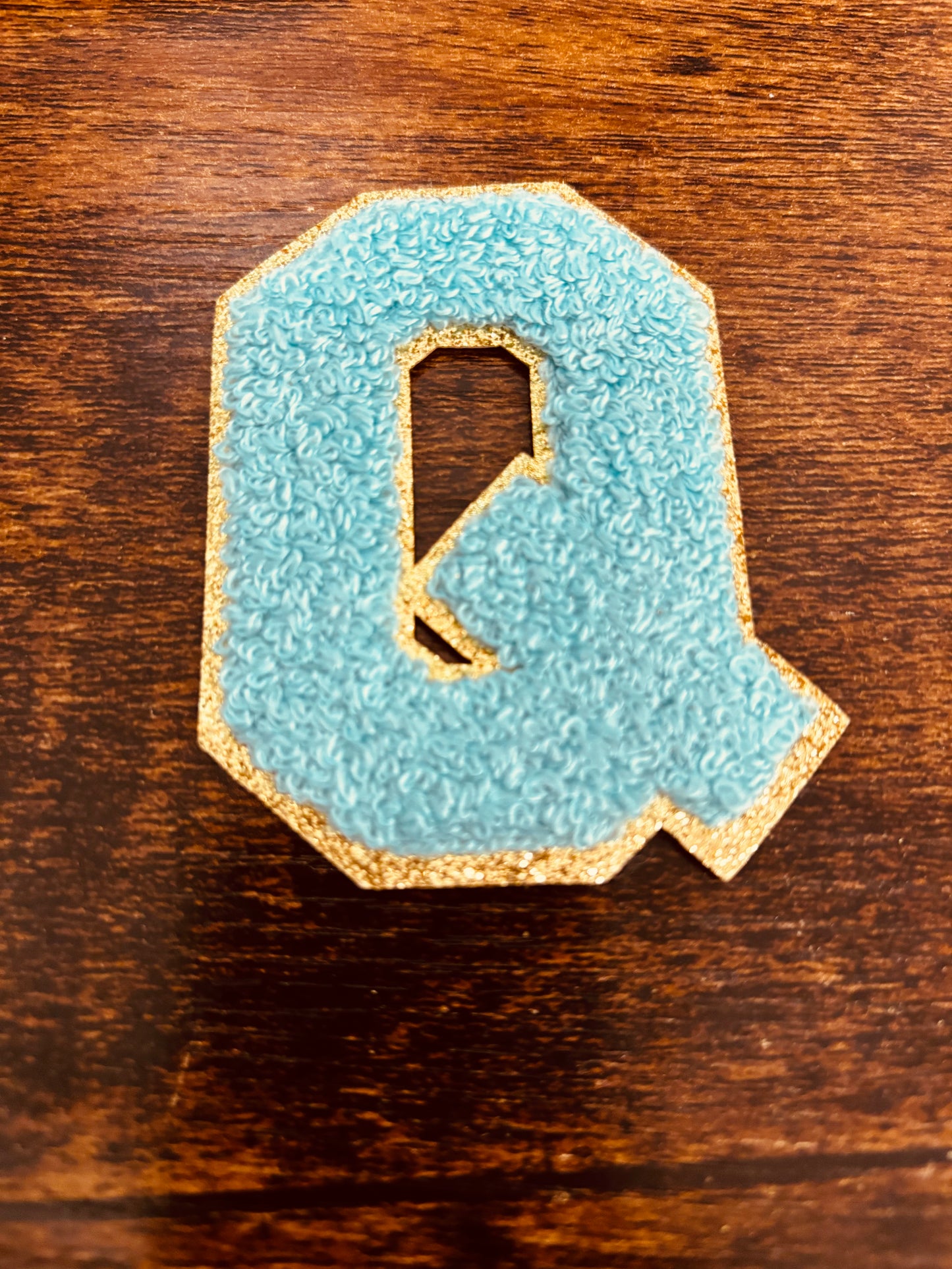 Teal/Gold 3.14 in Chenille Patch