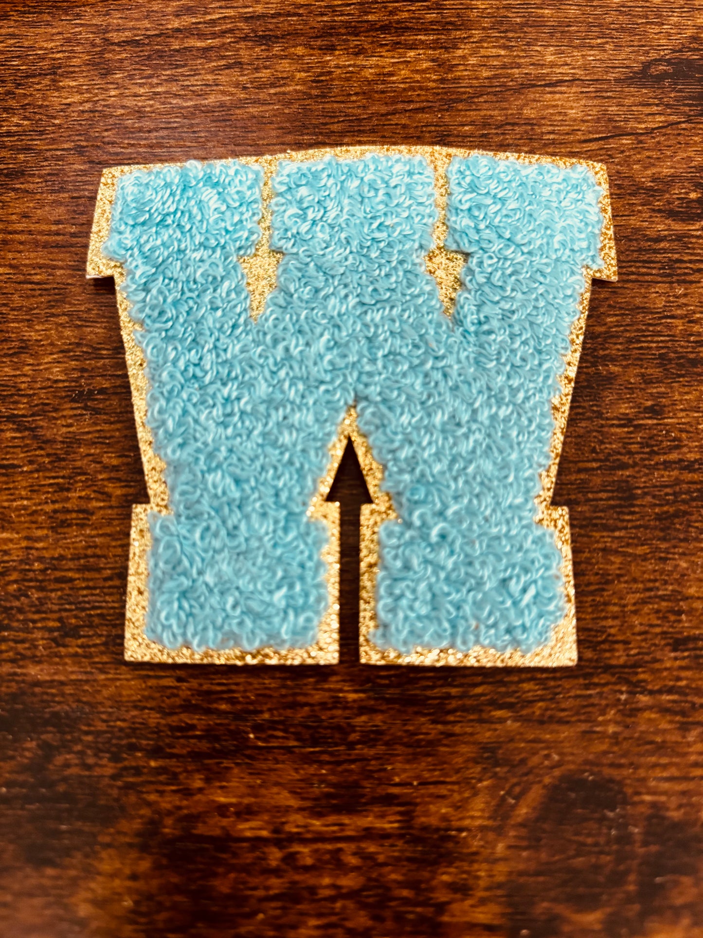 Teal/Gold 3.14 in Chenille Patch
