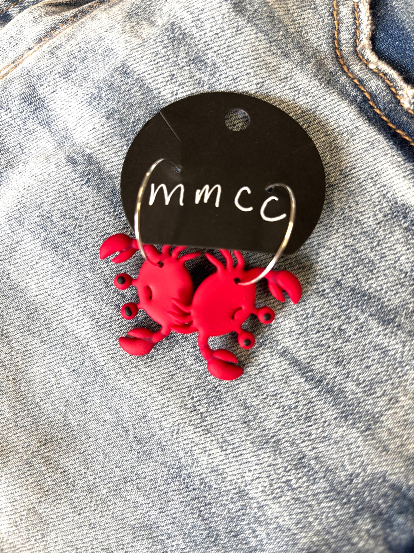 Crabby Cuties Clay Hoop Earrings