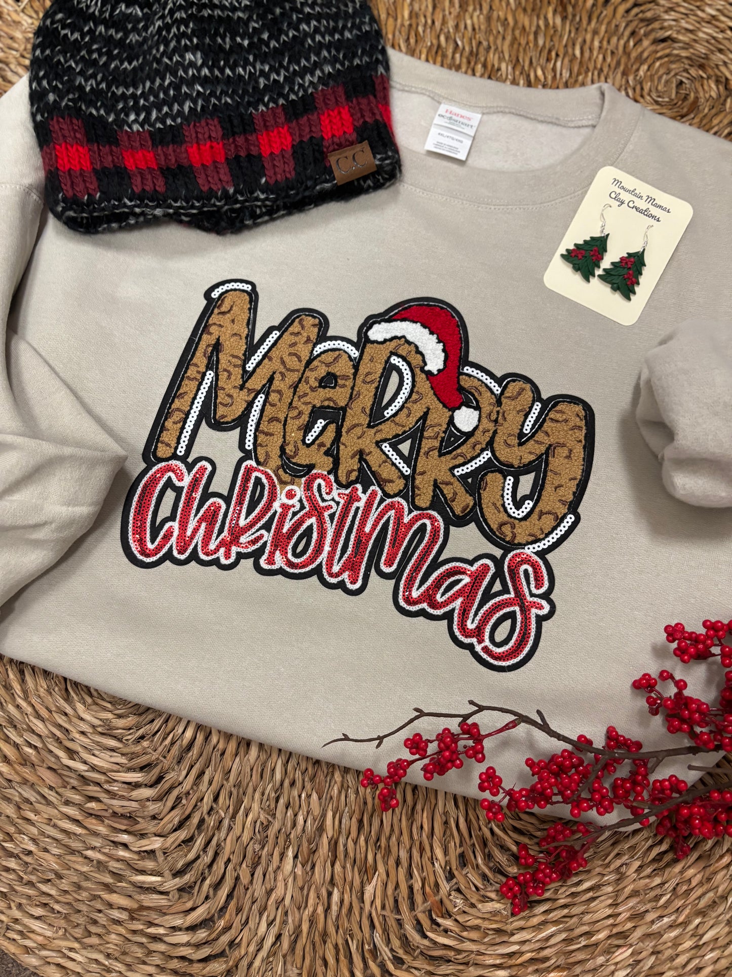 Merry Christmas Cookie Chenille Patch Crew