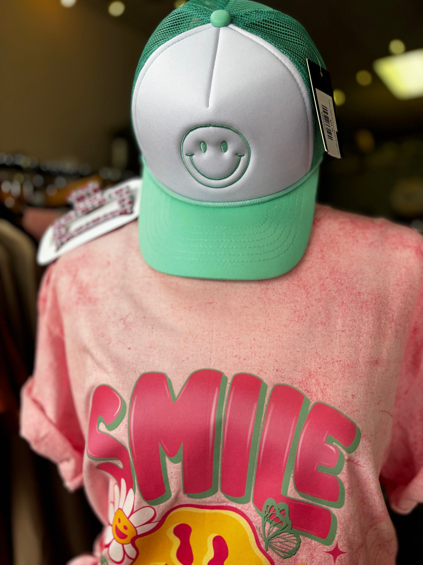 Smiley Face CC Embroidered Trucker Hat