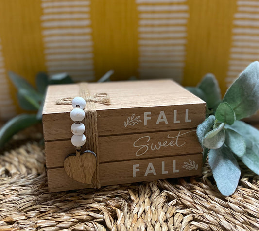 3.5 x 6 'Fall Sweet Fall' Book Block Sign