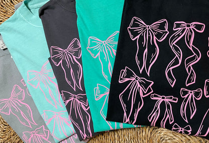 Pink Coquette Bow Comfort Color Tees