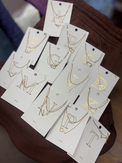Goldtone Sideways Initial Necklace