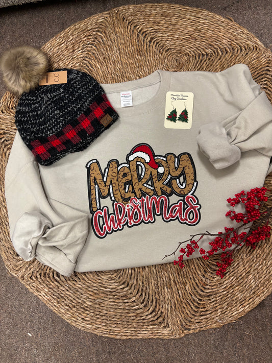 Merry Christmas Cookie Chenille Patch Crew