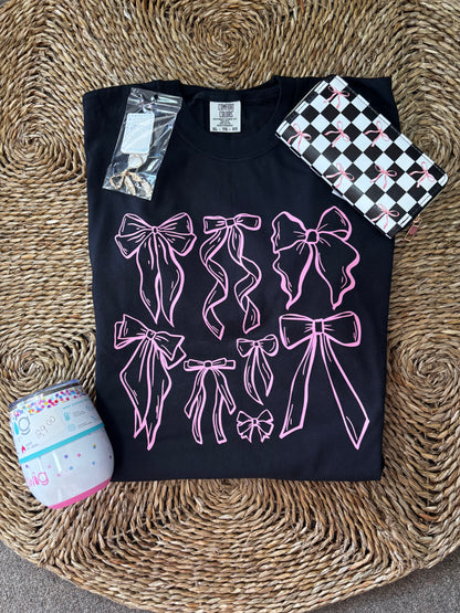 Pink Coquette Bow Comfort Color Tees