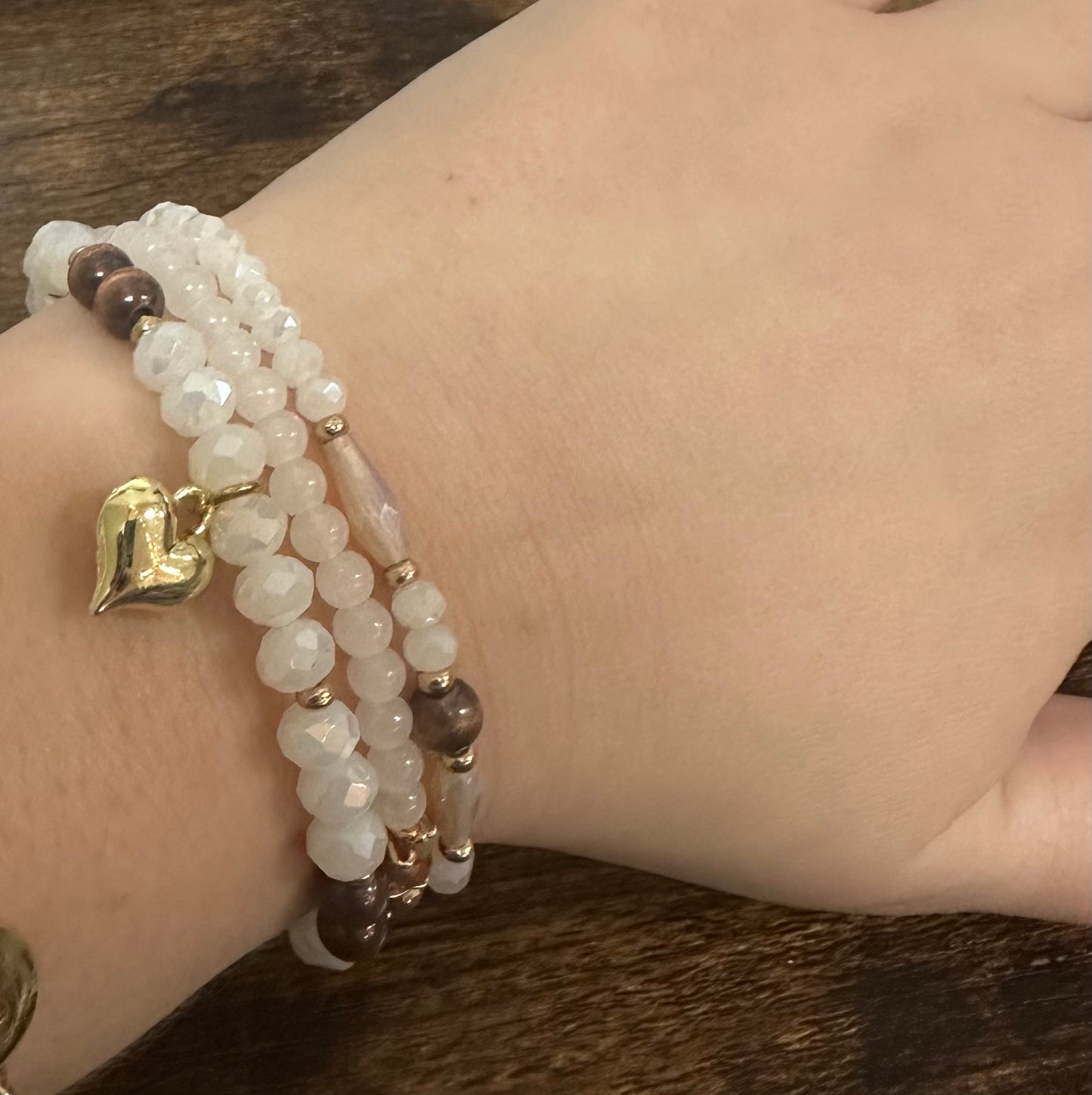 Sedona White Beaded Bracelet Set