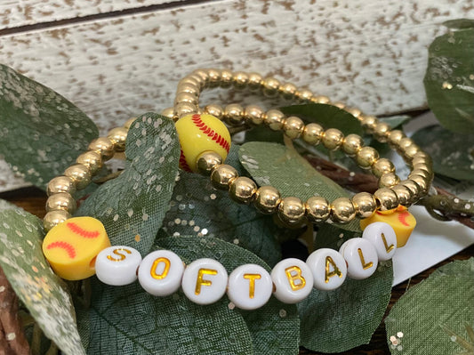 Beaded Softball Bracelet Set