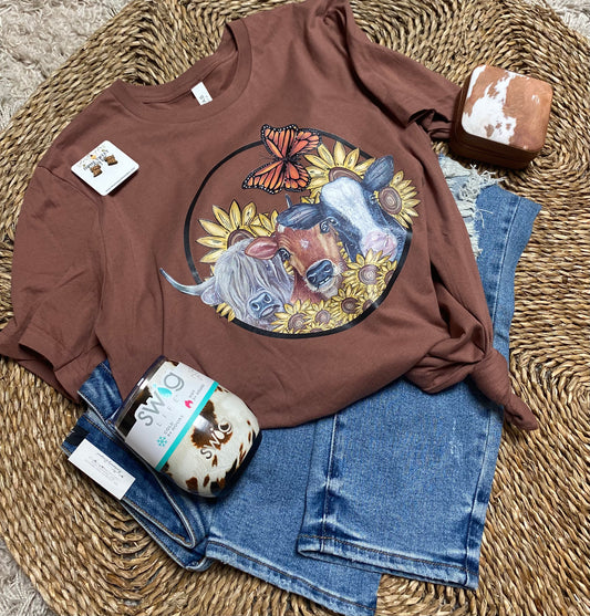 Sunflower Cow Tee