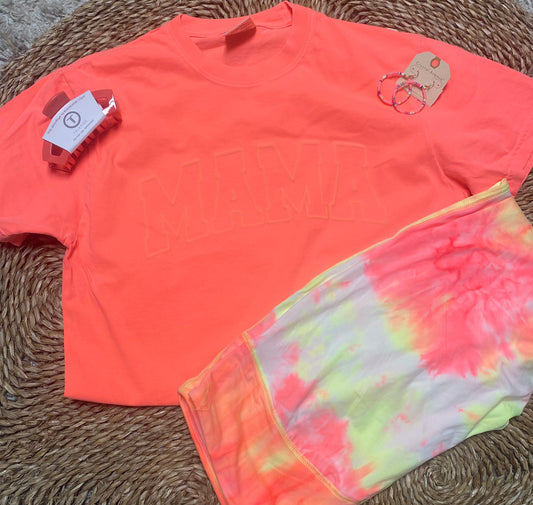 Comfort Color Neon Orange/Peach MAMA Tee