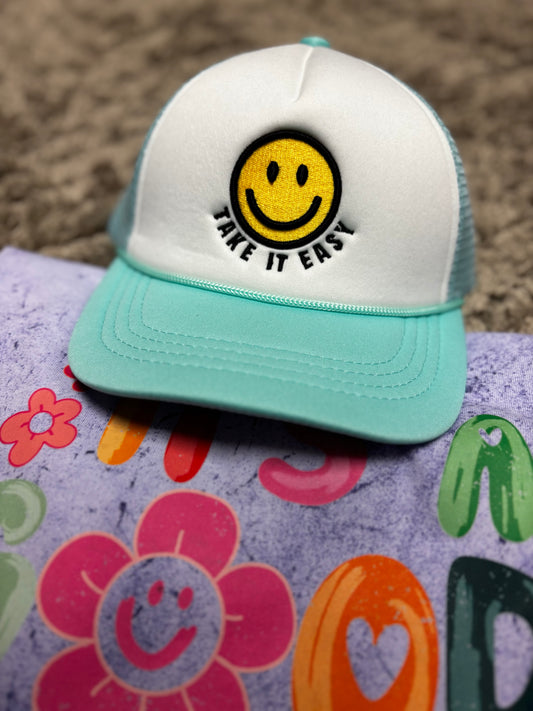 Take It Easy Smiley CC Trucker Ball Cap