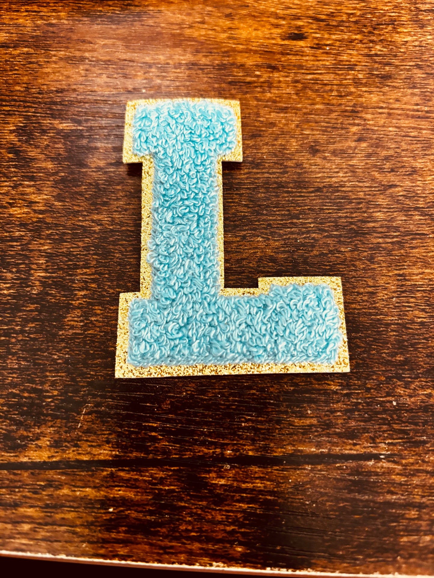 Teal/Gold 3.14 in Chenille Patch