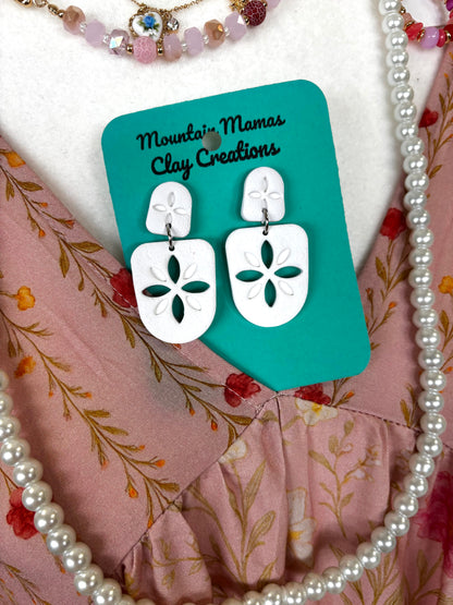 Seaside Sand Dollar Drops Clay Earrings