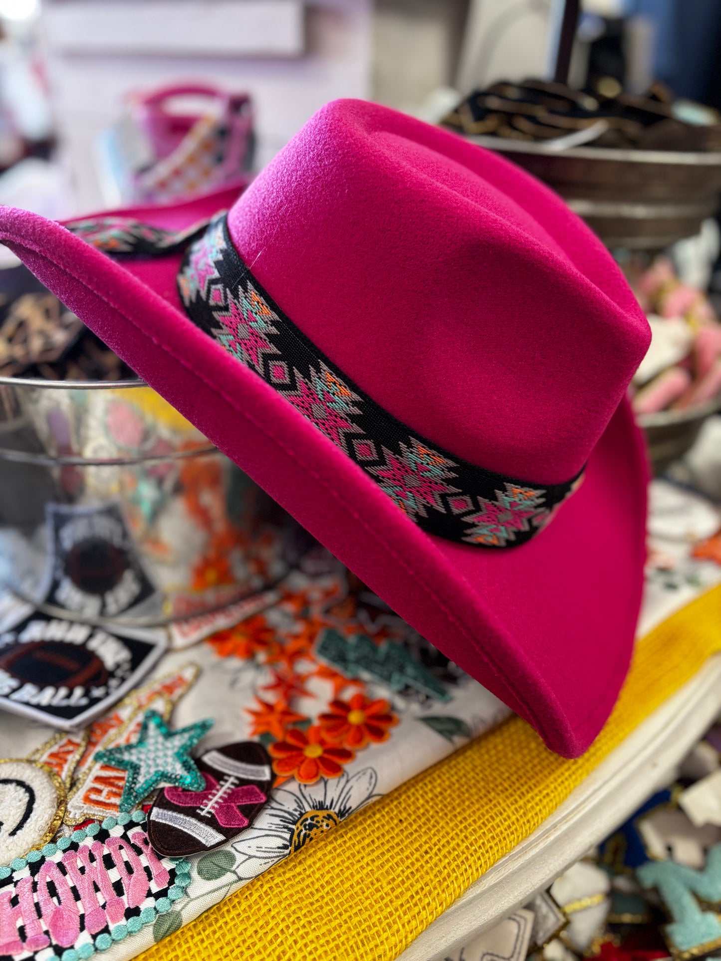 Aztec Vegan Fabric Cowboy Hat