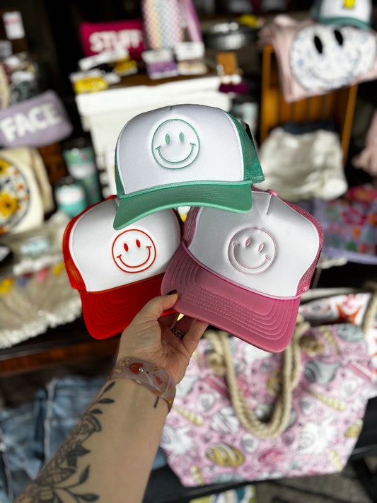 Smiley Face CC Embroidered Trucker Hat