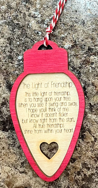 The light of friendship ornament