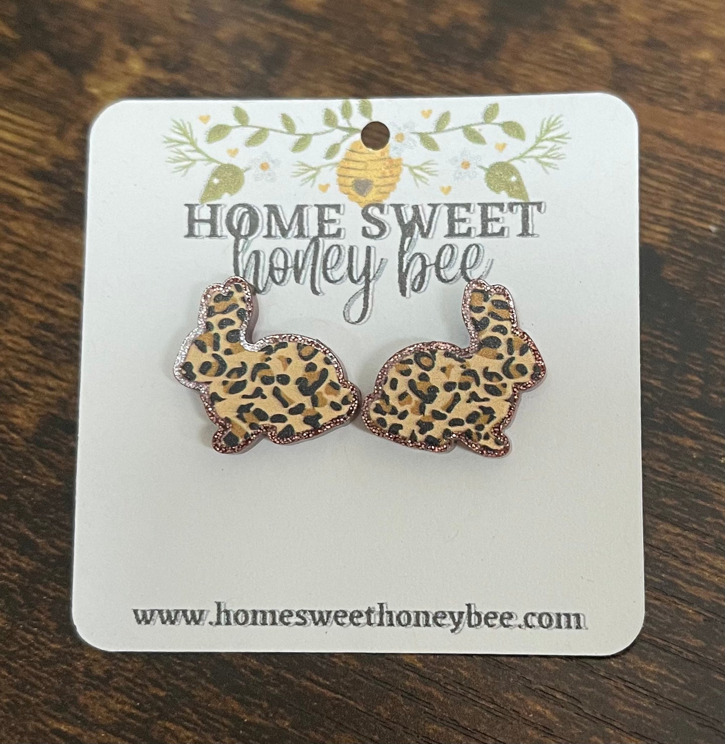 Leopard Bunny Stud Earrings