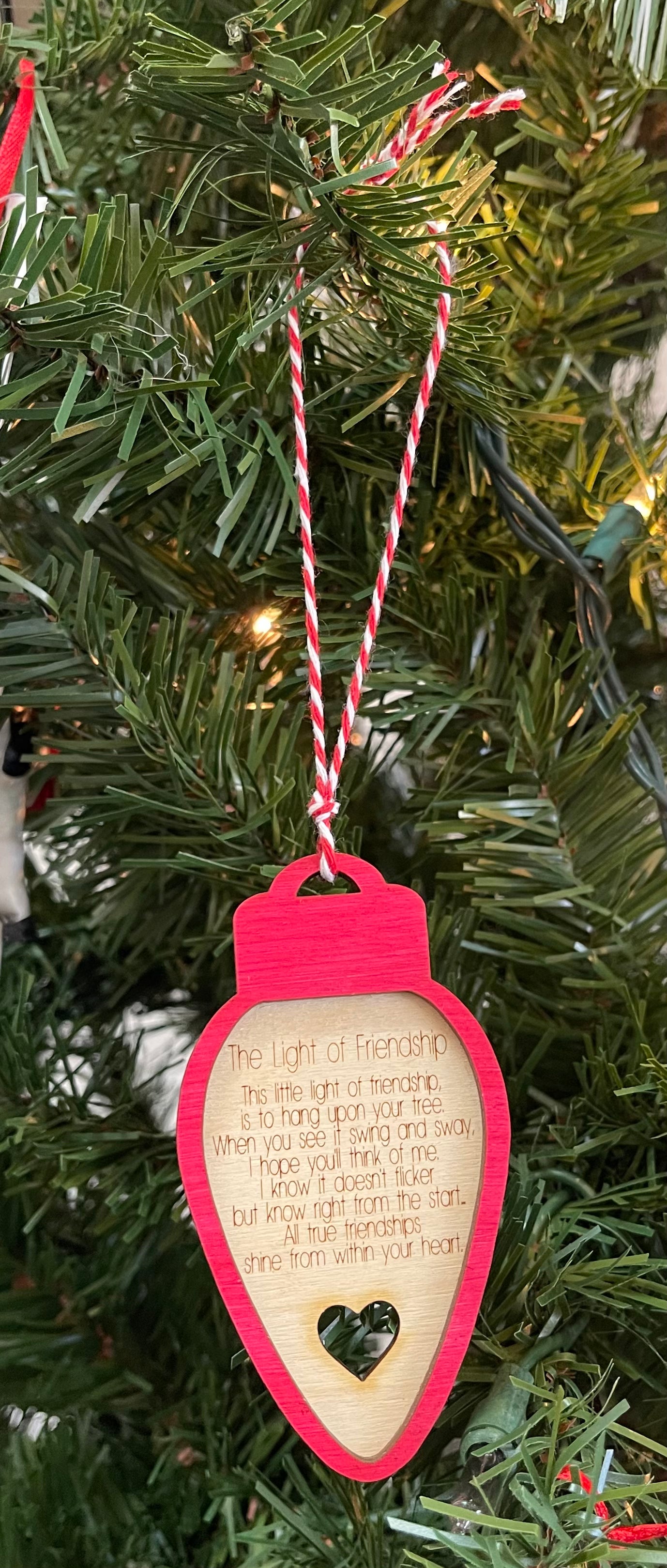 The light of friendship ornament