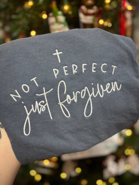 Not perfect-Just Forgiven Embroidered CC Tee