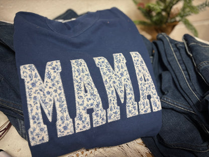 Floral MAMA Embroidered appliqué CC tee
