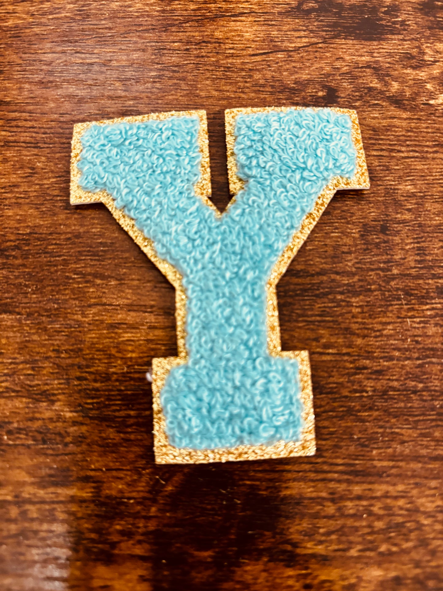 Teal/Gold 3.14 in Chenille Patch