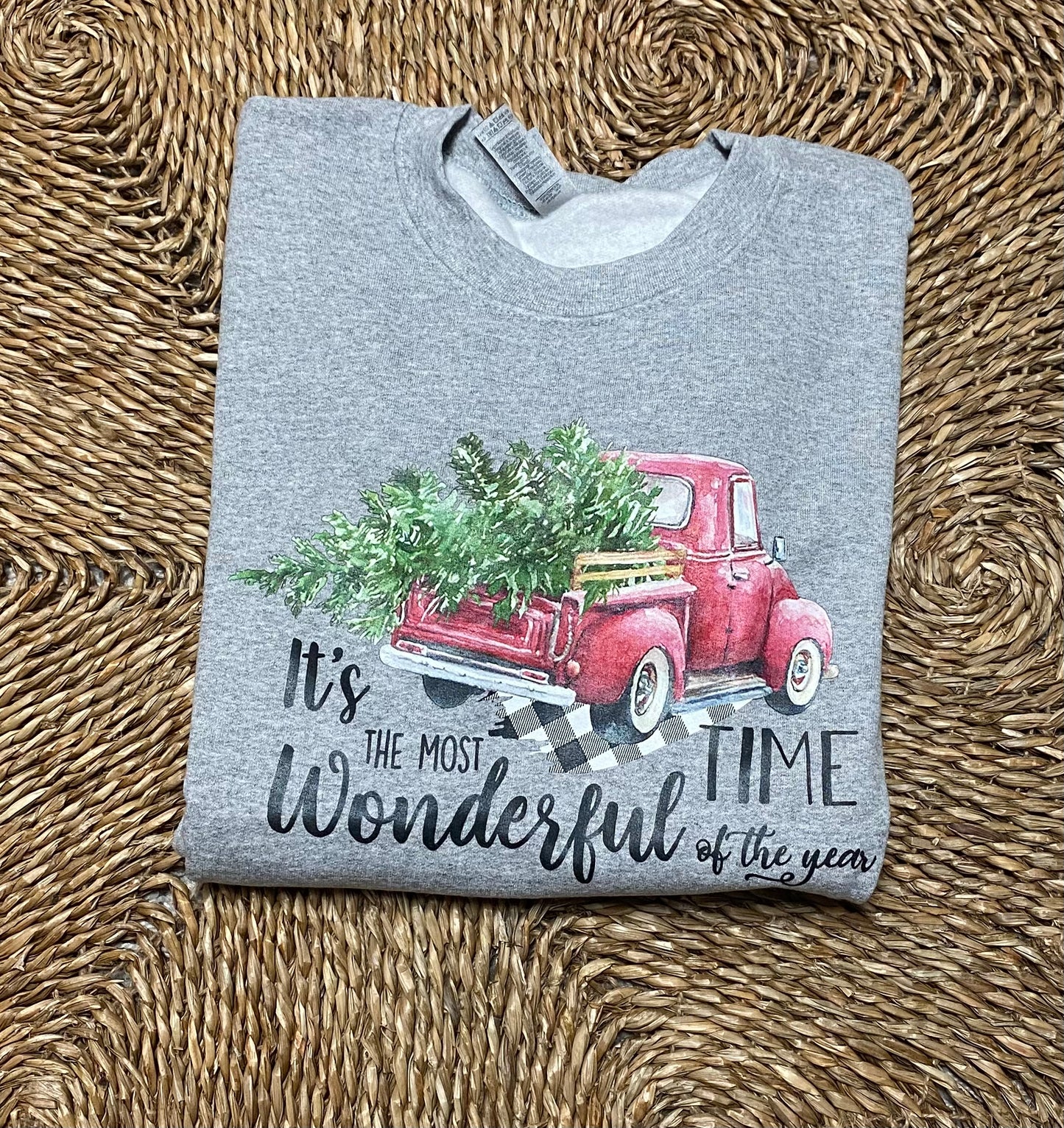 It's the most wonderful time of the year -grey crewneck sweatshirt