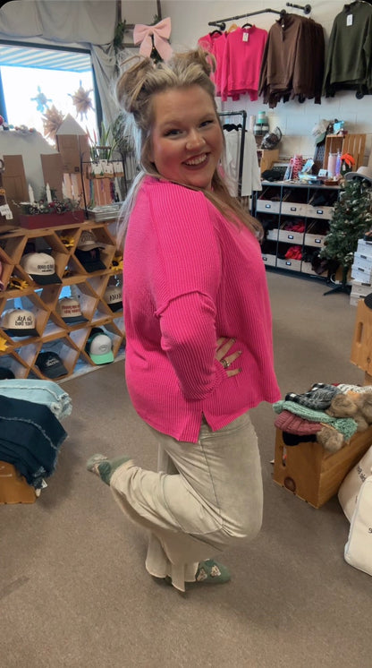 Exposed Seam Flare Hem Pants