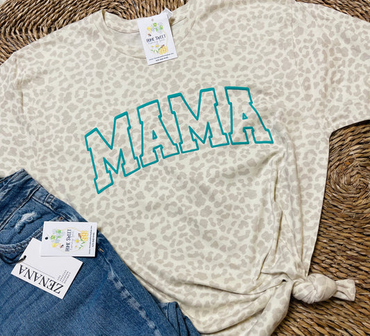 Leopard Puffy Mama Tee