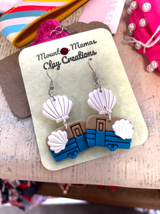 Beachy Camper Clay Earrings