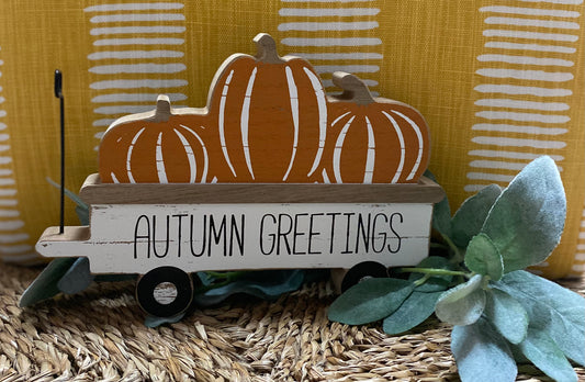 Autumn Greetings Pumpkin Wagon