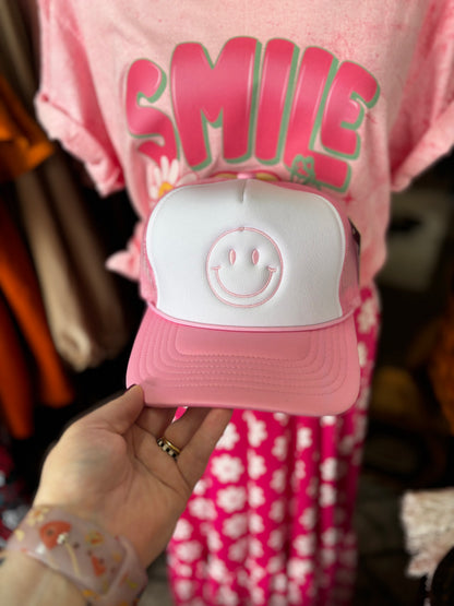 Smiley Face CC Embroidered Trucker Hat
