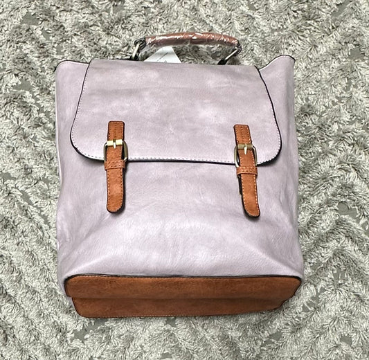 Lavender Faux Leather Haley Satchel Backpack