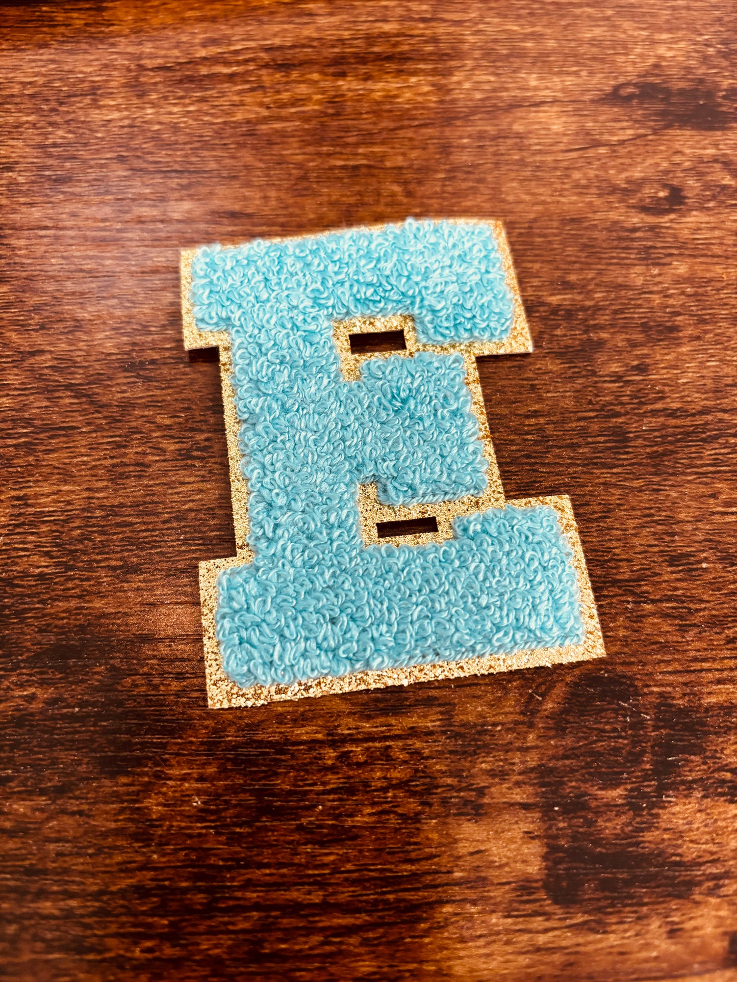 Teal/Gold 3.14 in Chenille Patch
