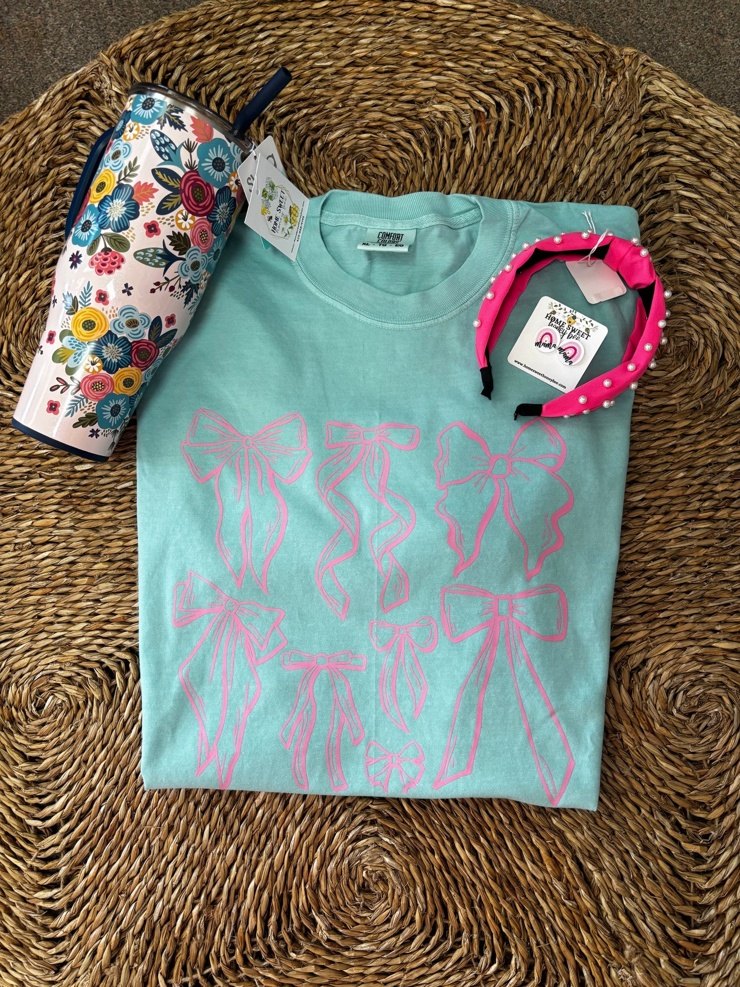 Pink Coquette Bow Comfort Color Tees