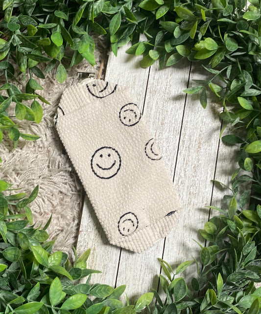 Small Ivory Cosmetic Smiley Bag