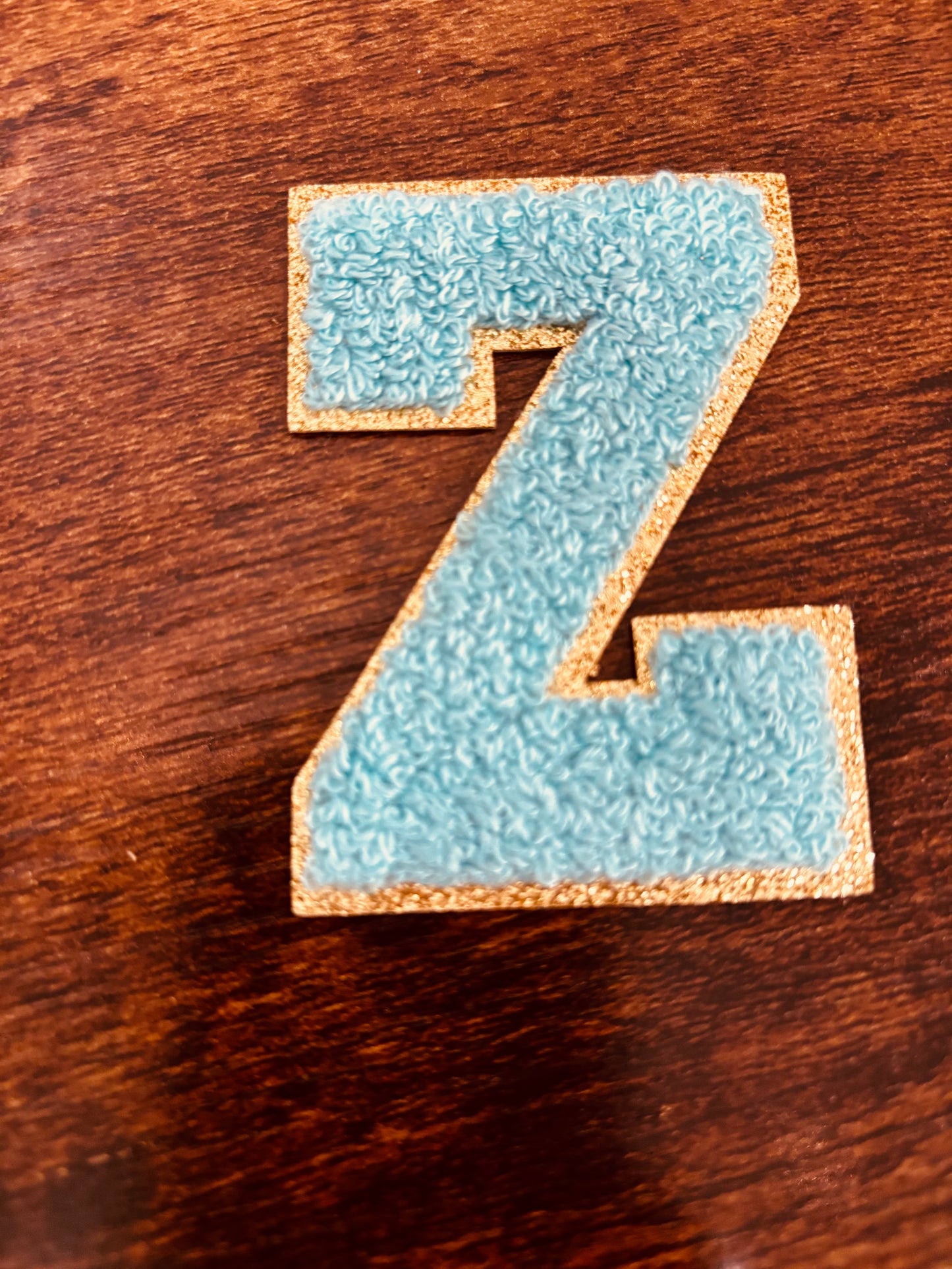 Teal/Gold 3.14 in Chenille Patch