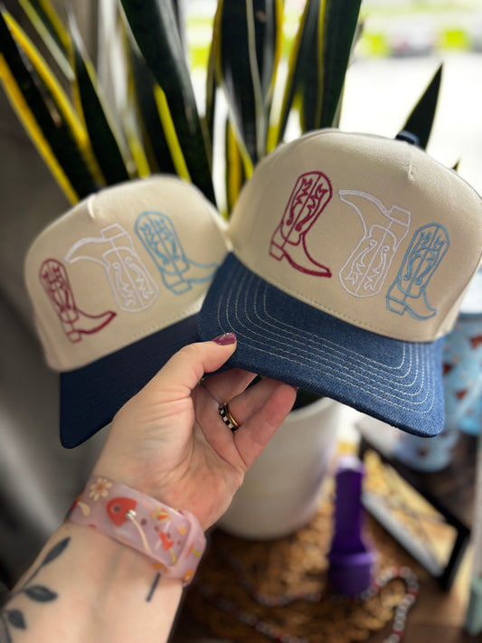 Patriotic Boots CC Embroidered Trucker Hat