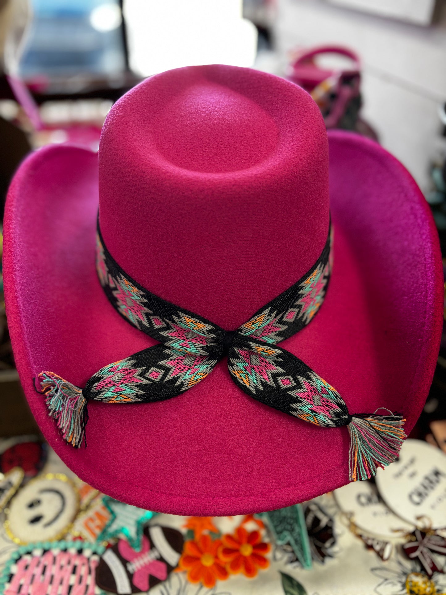 Aztec Vegan Fabric Cowboy Hat