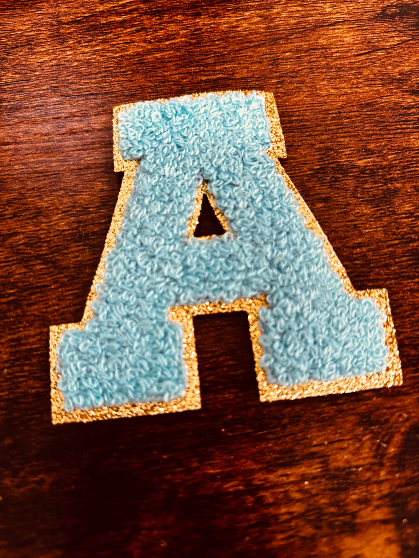 Teal/Gold 3.14 in Chenille Patch