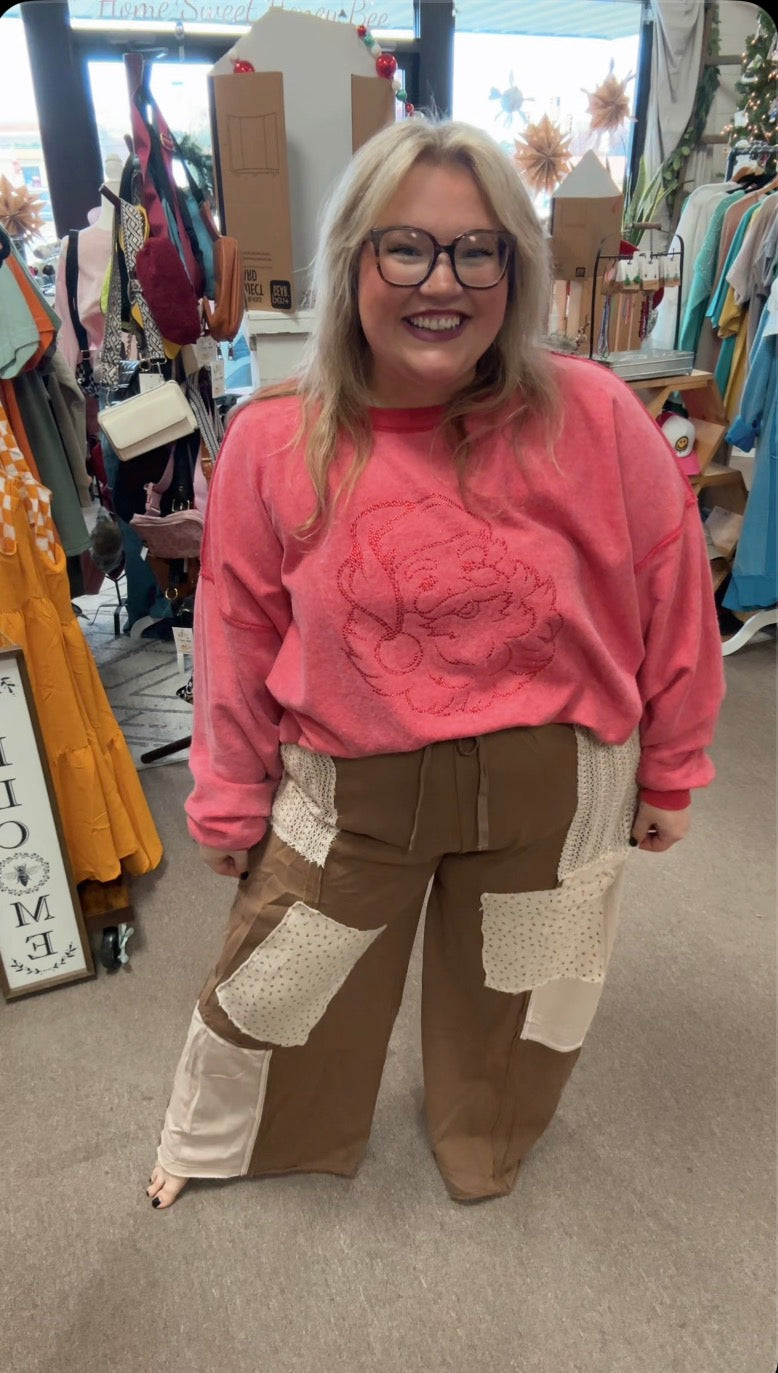 Patchwork Wide-leg Pants