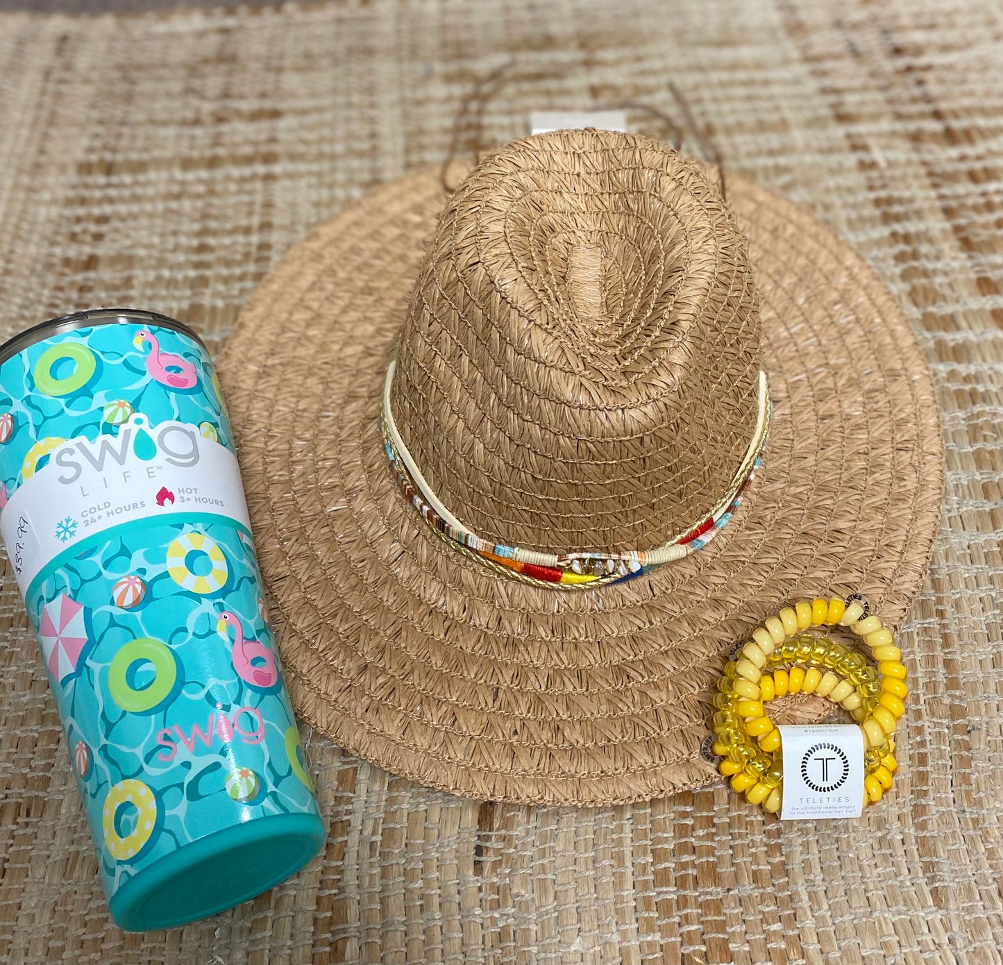 Bolivar Beach Taupe Straw Hat