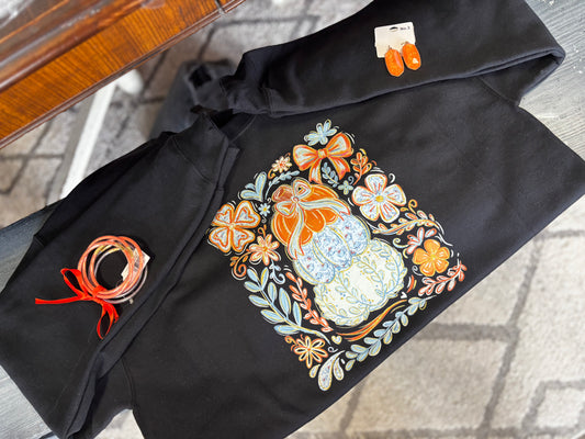 Fall Stacked Pumpkin Florals Crew PREORDER