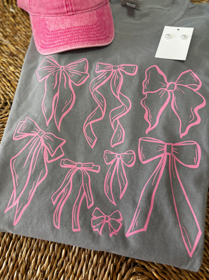 Pink Coquette Bow Comfort Color Tees