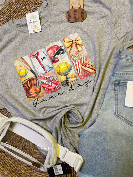 Retro Softball Game Day Tee